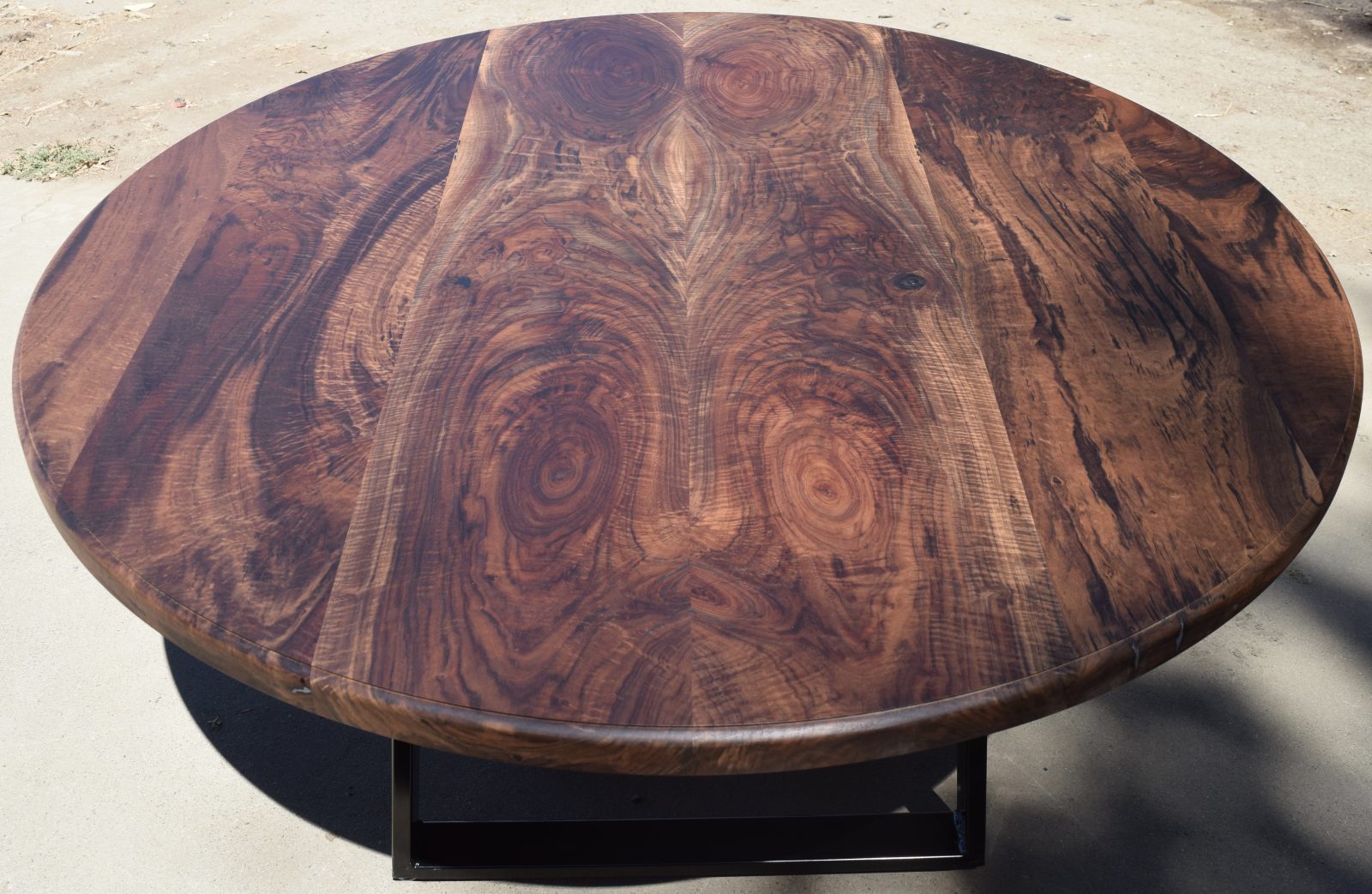 Custom 60&quot; Round Claro Walnut Dining Table | Salvaging and Reclaiming