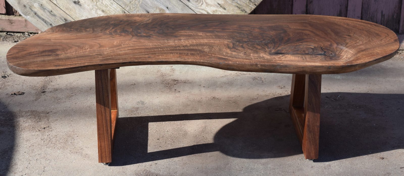 Beautiful Claro Walnut Coffee Table with Handmade Acacia Wood Legs
