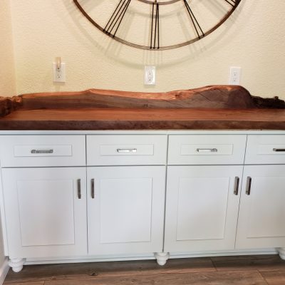 Custom Claro Walnut Countertop and Backsplash