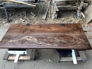 Custom Uplift and Claro Walnut Desk Combo