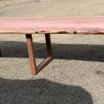 Custom Outdoor Live Edge Redwood Table with Redwood Legs
