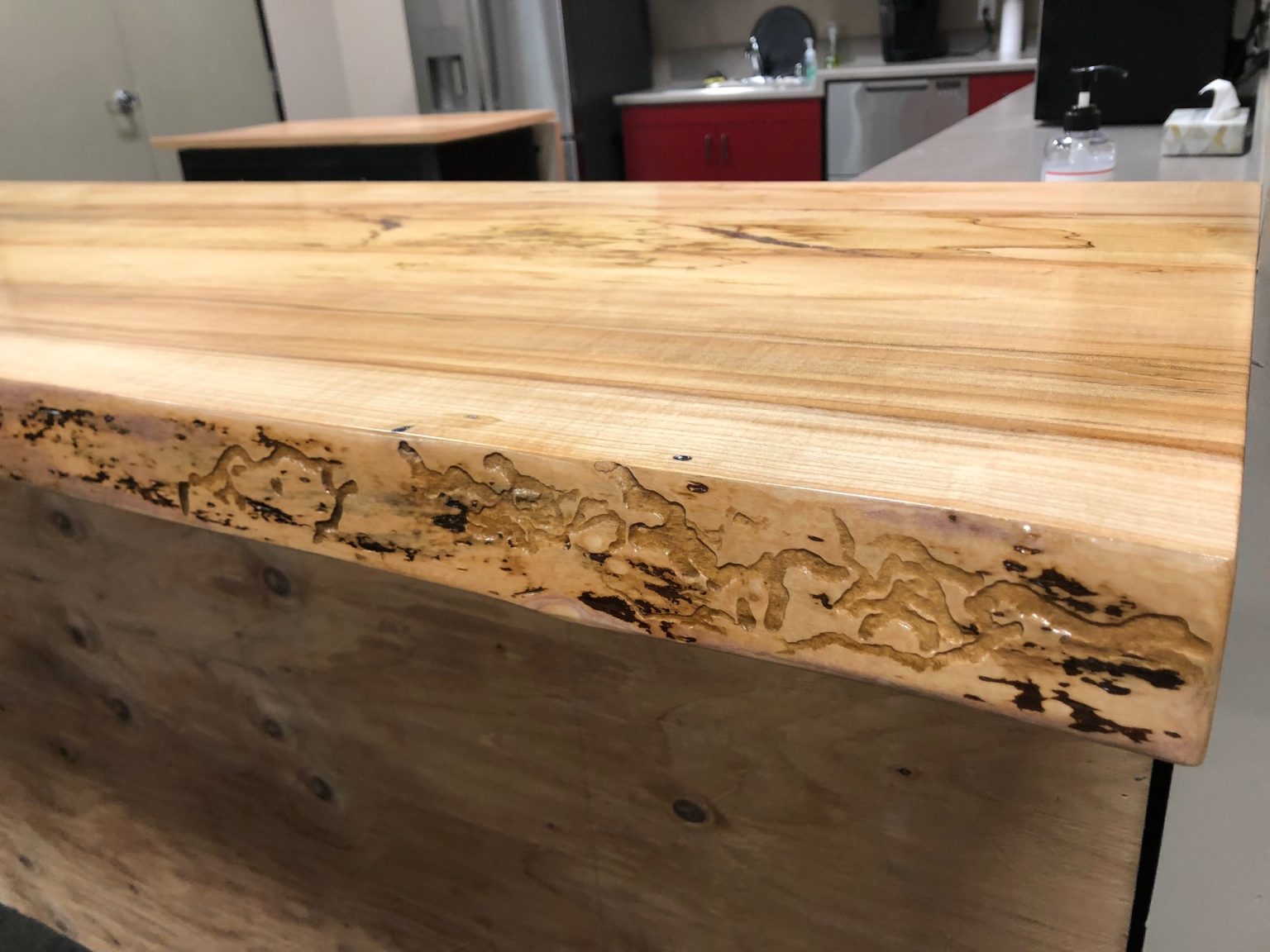 Custom 13' Live Edge Maple Bar Top Salvaging and Reclaiming Urban Woods