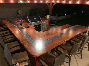 Dream Custom Redwood River Outdoor Bar Top