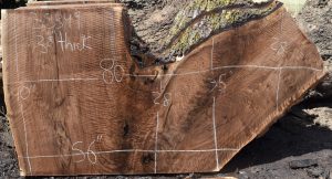 35350 Highly Figured Claro Walnut Crotch Slab 80”x40”-29”x3 1/8” - Image 2