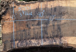 35401 Figured Bastogne Walnut Slab 117"x54"-40"x3 3/8" July 2021 - Image 2