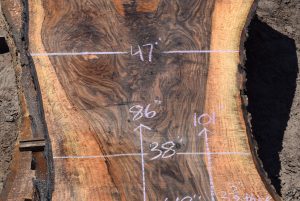 35923 Figured Bastogne Walnut Slab 86"x64"-38"x3 3/8" Aug 2022 - Image 3