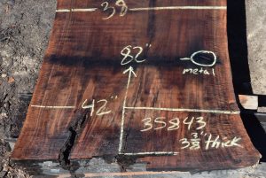 35483 Figured Claro Walnut Slab 82"x42"-38"x3 3/8" July 2022 - Image 4