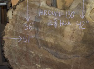HROUND-130 Grafted Claro Walnut Burl Cookie Slab 51"x42"-36"x2 5/8" - Image 5