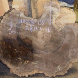 HROUND-130 Grafted Claro Walnut Burl Cookie Slab 51"x42"-36"x2 5/8"
