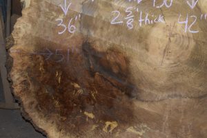 HROUND-130 Grafted Claro Walnut Burl Cookie Slab 51"x42"-36"x2 5/8" - Image 2