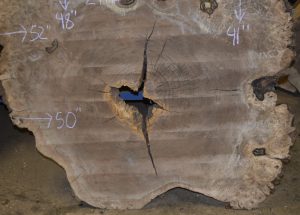 HROUND-131 Claro Walnut Burl Cookie Slab 52"x48"-41"x2 3/4" - Image 4