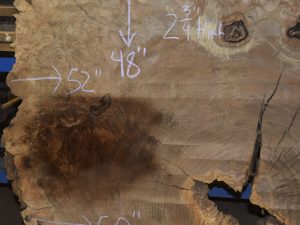 HROUND-131 Claro Walnut Burl Cookie Slab 52"x48"-41"x2 3/4" - Image 2