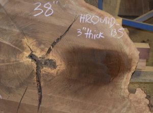 HROUND-135 Claro Walnut Round Cookie Slab 44”-38”x3” - Image 5