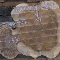 HROUND-140 Grafted English Claro Walnut Round Slab 30”x24”x2 5/8”