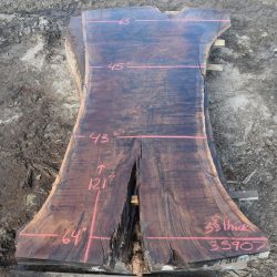 35907 California Black Walnut Slab 121”x64”-43”x3 3/8” July 2022