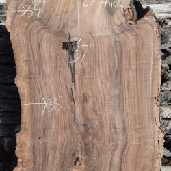 34602 Highly Figured Claro Walnut Slab 57”x37”-33”x2 7/8”