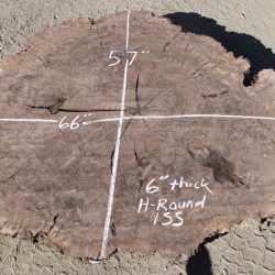 HROUND-155 Thick Claro Walnut Burl Round 66”x57”x6”