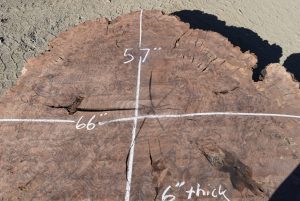 HROUND-155 Thick Claro Walnut Burl Round 66”x57”x6” - Image 3