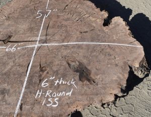 HROUND-155 Thick Claro Walnut Burl Round 66”x57”x6” - Image 4