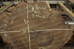 HROUND-160 Claro Walnut Burl Round 54”x45”x3” - Image 2