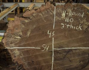 HROUND-160 Claro Walnut Burl Round 54”x45”x3” - Image 3