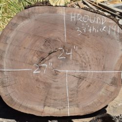 HROUND-141 Claro Walnut Round Slab 27”x24”x3 1/4