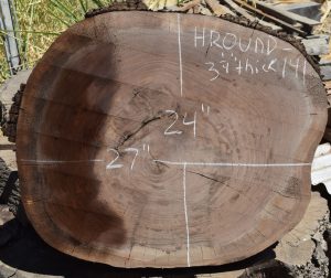 HROUND-141 Claro Walnut Round Slab 27”x24”x3 1/4 - Image 3