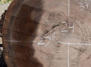 HROUND-141 Claro Walnut Round Slab 27”x24”x3 1/4 - Image 4