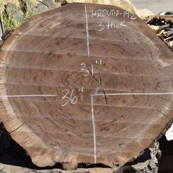 HROUND-142 Claro Walnut Round Slab 36”x31”x3”