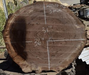 HROUND-142 Claro Walnut Round Slab 36”x31”x3” - Image 3