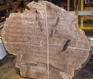 HWBS-73 Claro Walnut Burl Slab 61”x53”x2 1/4”