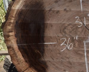 HROUND-142 Claro Walnut Round Slab 36”x31”x3” - Image 4