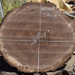 HROUND-144 Claro Walnut Round Slab 34”x29”x3”