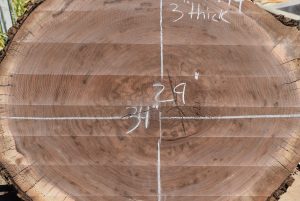 HROUND-144 Claro Walnut Round Slab 34”x29”x3” - Image 2