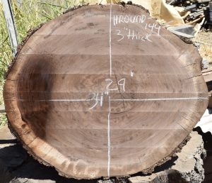 HROUND-144 Claro Walnut Round Slab 34”x29”x3” - Image 3