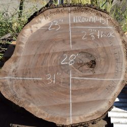 HROUND-151 Claro Walnut Cookie Slab 31”x28”x2 7/8”