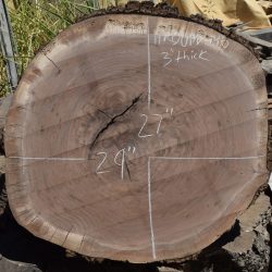HROUND-146 Claro Walnut Round Slab 29”x27”x3”