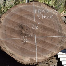 HROUND-153 Claro Walnut Cookie Slab 32”x26”x3”