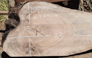 HROUND-151 English Walnut Slab 33”x15”-9”x2 1/4” - Image 2