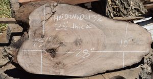 HROUND-152 English Walnut Slab 28”x15”-10”x2 1/2”