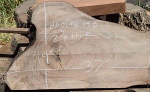 HROUND-153 English Walnut Slab 37”x19”-11”x2 3/8” - Image 2