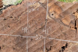 HWBS-53 Claro Walnut Burl Slab 57”x46”-41”x2” - Image 3