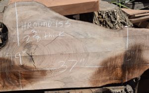 HROUND-153 English Walnut Slab 37”x19”-11”x2 3/8” - Image 5
