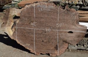 HWBS-56 Claro Walnut Burl Slab 66”x42”-39”x2 1/8” One of a Kind