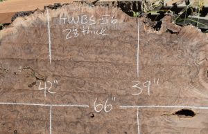 HWBS-56 Claro Walnut Burl Slab 66”x42”-39”x2 1/8” One of a Kind - Image 3