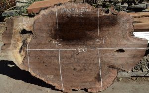 HWBS-56 Claro Walnut Burl Slab 66”x42”-39”x2 1/8” One of a Kind - Image 4