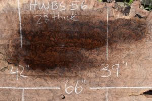 HWBS-56 Claro Walnut Burl Slab 66”x42”-39”x2 1/8” One of a Kind - Image 5
