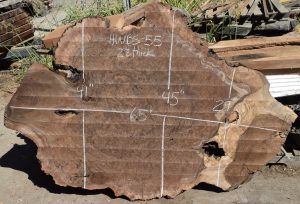 HWBS-55 Claro Walnut Burl Slab 65”x45”-29”x 2 1/8” One of a Kind
