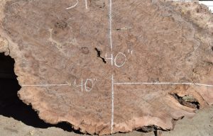 HWBS-58 Claro Walnut Burl Slab 40”x40”-39”x2 1/8” One of a Kind - Image 2