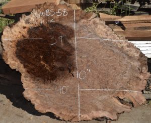 HWBS-58 Claro Walnut Burl Slab 40”x40”-39”x2 1/8” One of a Kind - Image 5